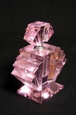 Art Deco Style Pink Fan Crystal Perfume Bottle | Ref. no. S0011  15cm | Regent Antiques